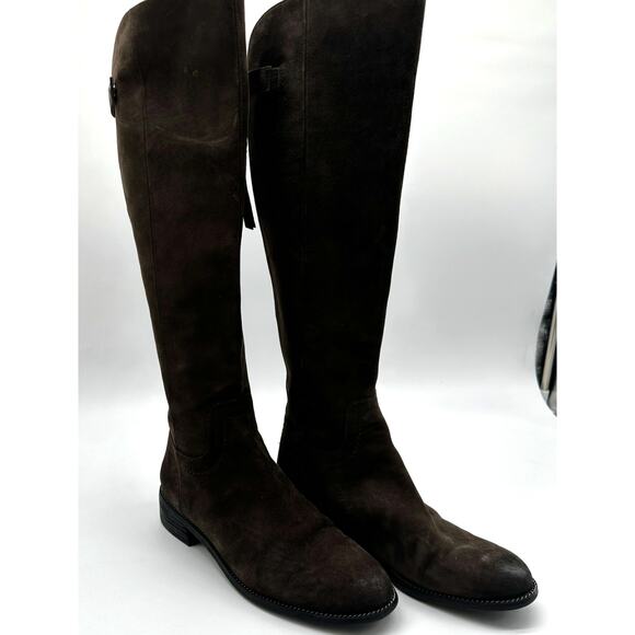 Franco Sarto Brindley tall Suede dark brown size 10 riding boot - Picture 1 of 6